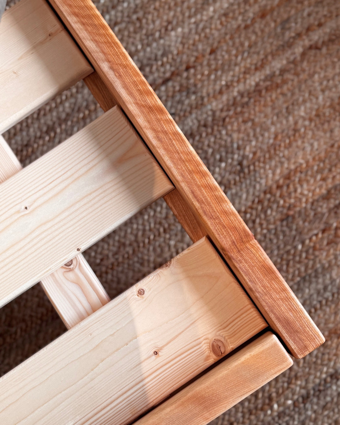 Adrift Birchwood North Bed Frame - close up of corner top view
