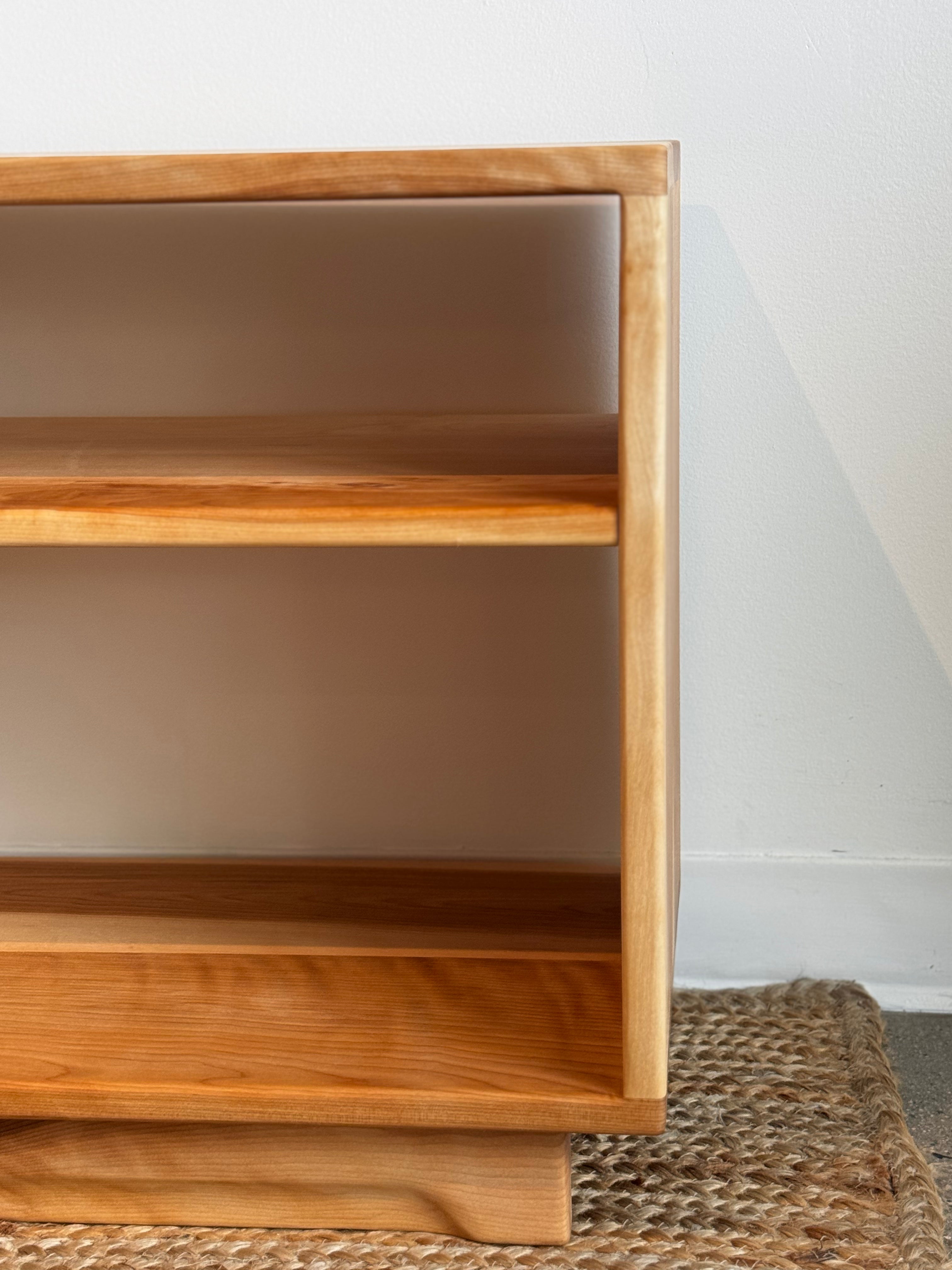 Adrift Birchwood Bedside Table - close up of smooth corners