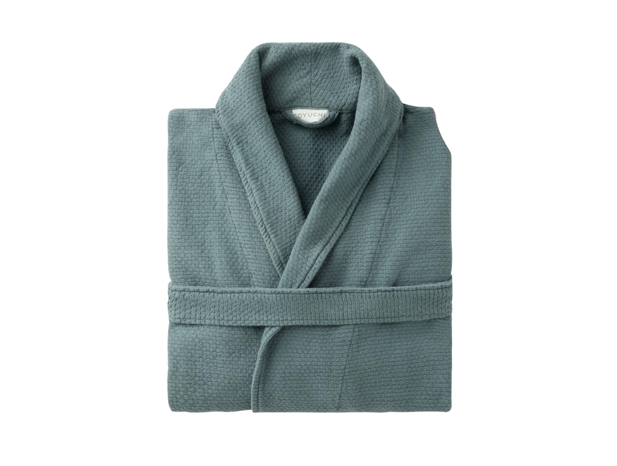 Coyuchi Adriatic Organic Robe - folded #colour_river