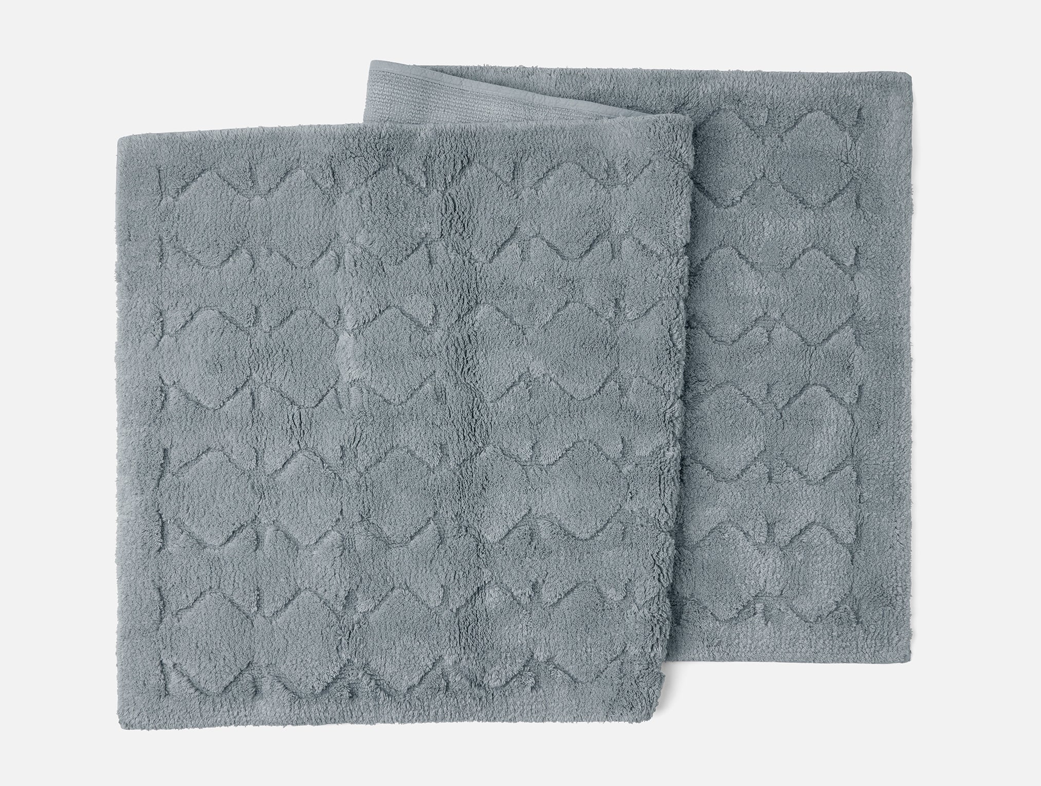 Coyuchi Diamond Shag Organic Bath Mat Fossil - Folded #colour_fossil