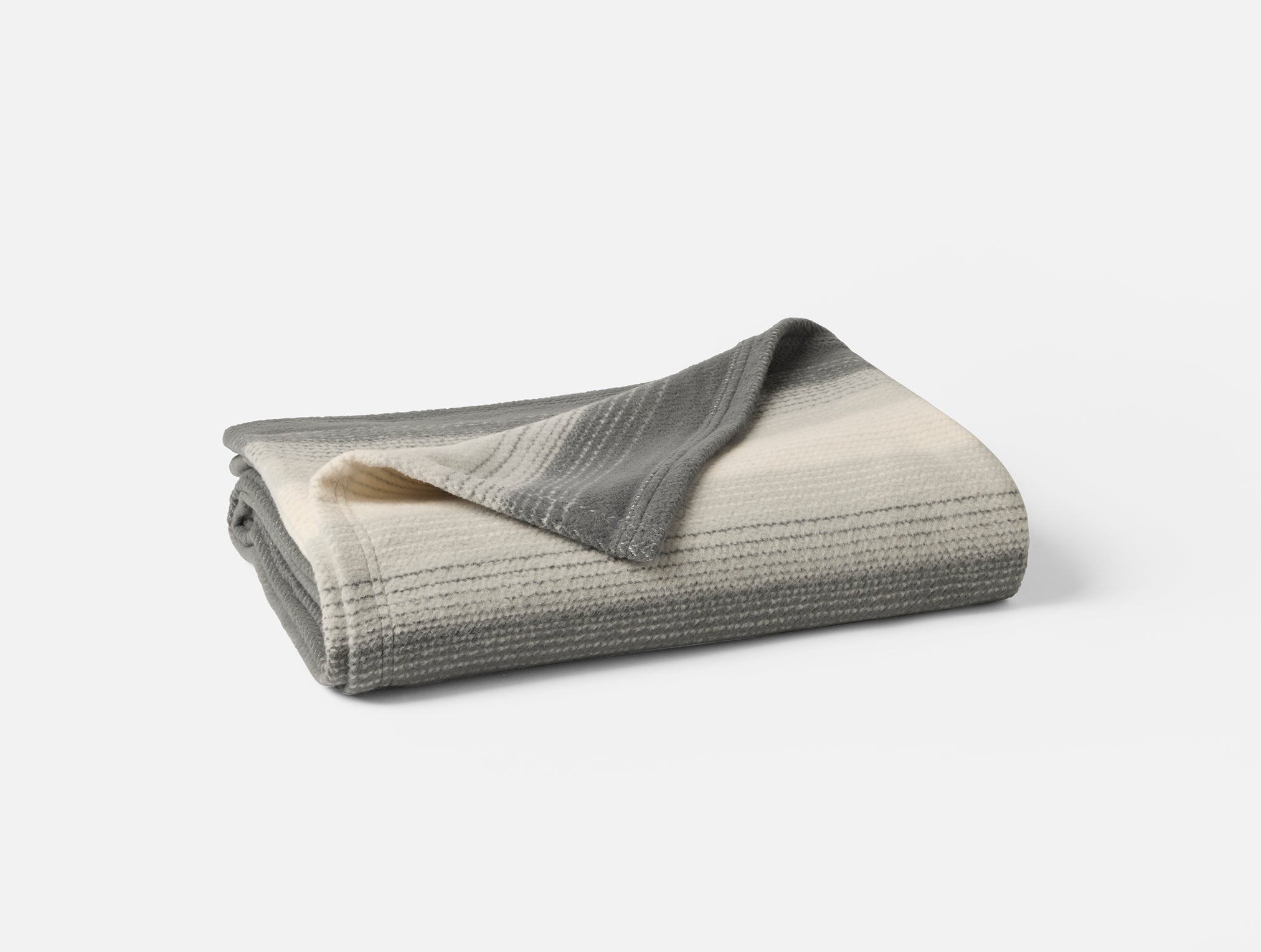 Coyuchi Horizon Supersoft Organic Throw - folded #colour_Gray Ombre
