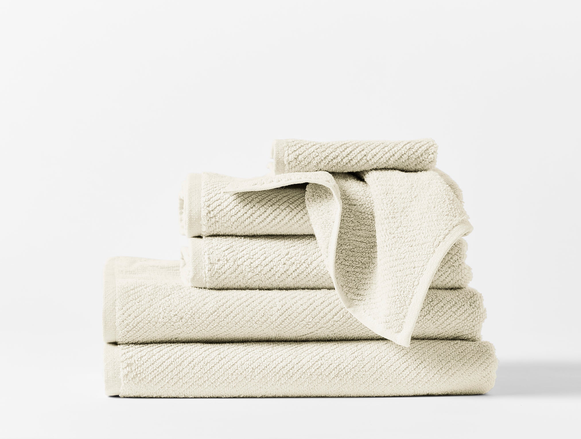 Coyuchi Organic Air Weight Towel - stacked #color_undyed