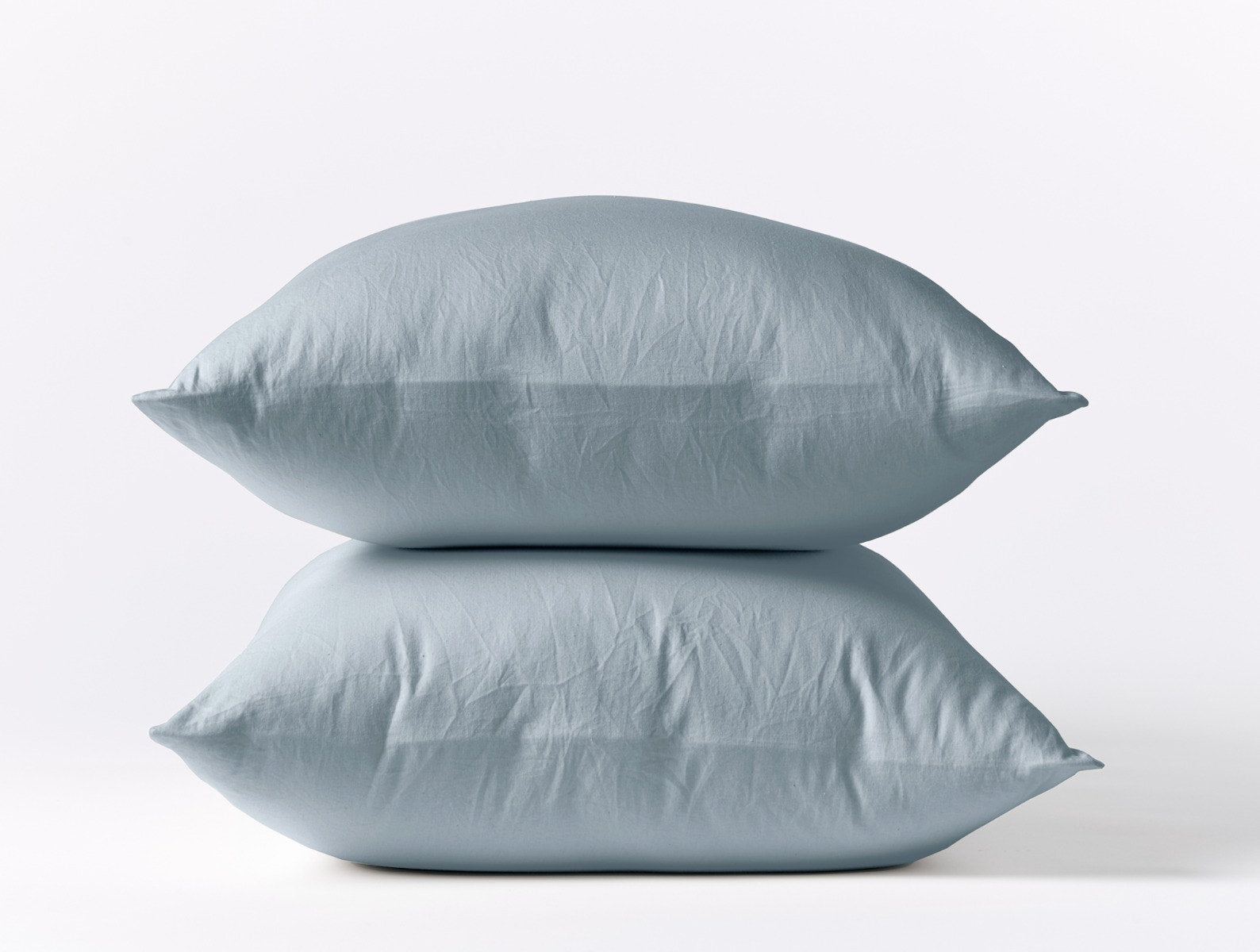 Coyuchi Organic Cloud Soft Sateen Pillowcase - stacked #colour_pale ocean