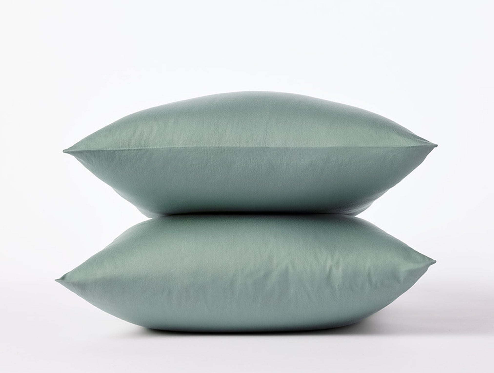 Coyuchi Organic Cloud Soft Sateen Pillowcase - stacked #colour_sage