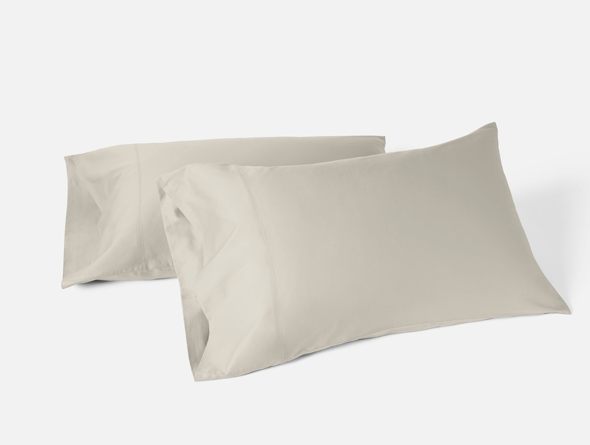 Coyuchi Organic Cloud Soft Sateen Pillowcase - stacked #colour_stone