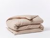 Coyuchi Organic Crinkled Percale Duvet Cover - folded #colour_Hazel Chambray