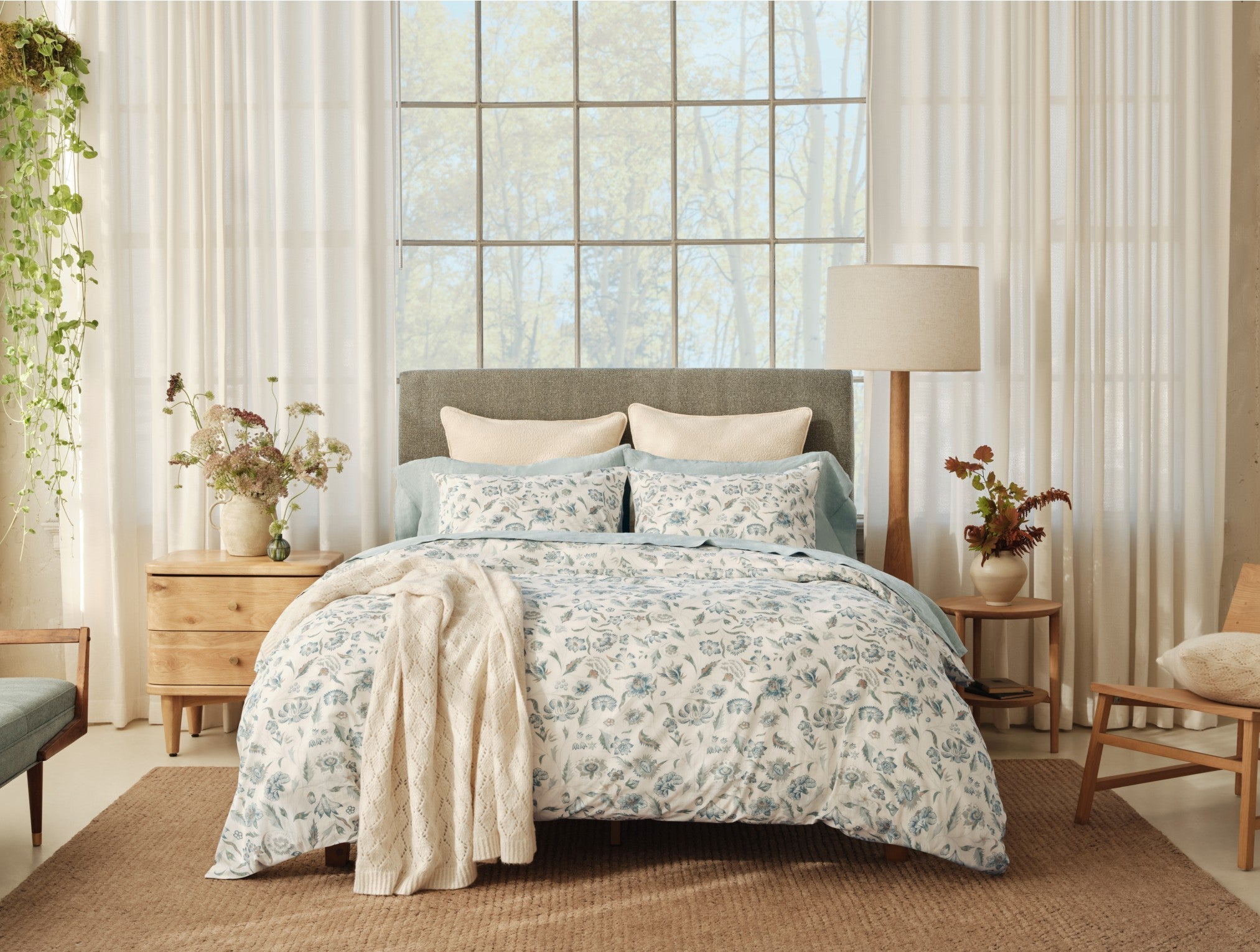 Viola Organic Print Duvet Cover