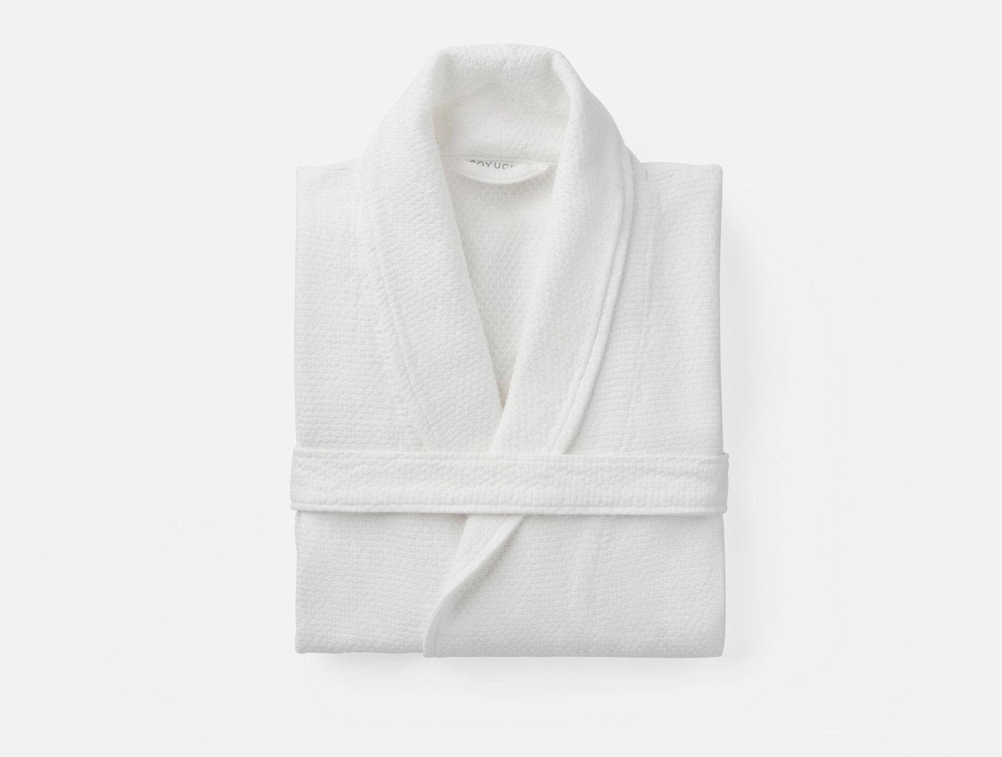 Coyuchi Organic Adriatic Robe - folded #colour_alpine white