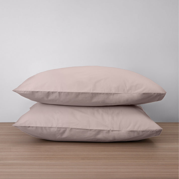 Homebird Organic Cotton Percale Pillowcases #colour_dusty pink