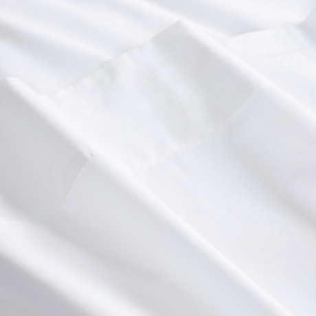 Homebird Organic Percale Duvet Cover and Pillowcases - close up #colour_white