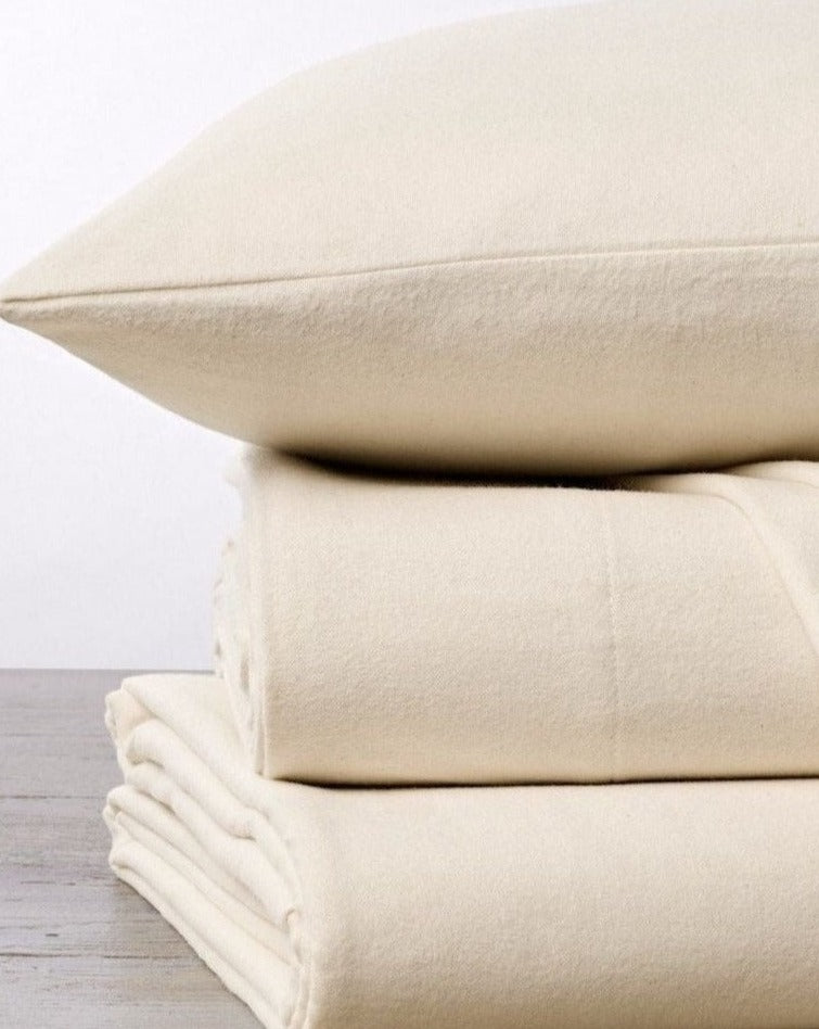 Flannel pillowcases made with 100% organic cotton grown in Turkey and woven in Portugal