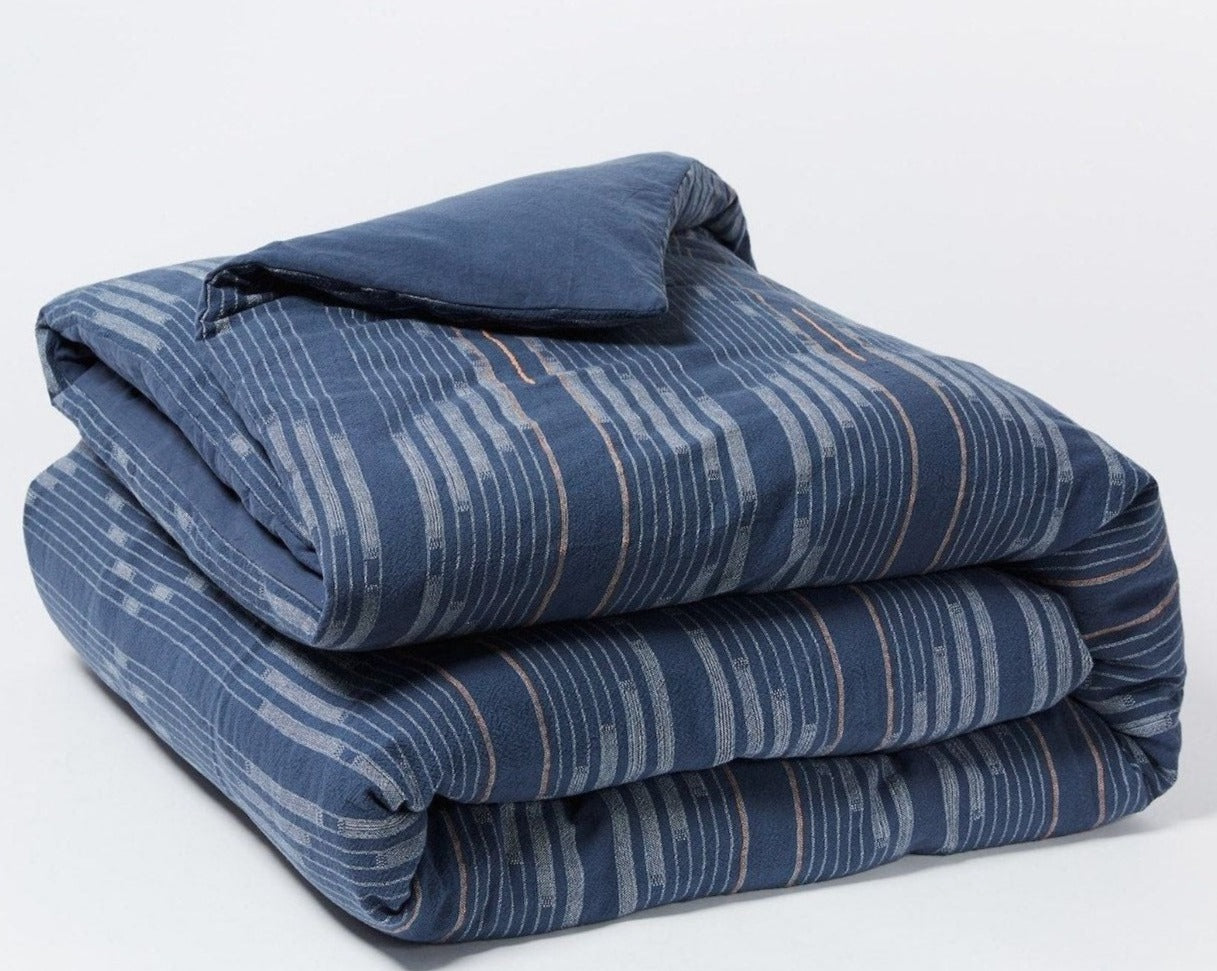 Coyuchi Organic Morelia Duvet Cover -stacked #colour_moonlight blue