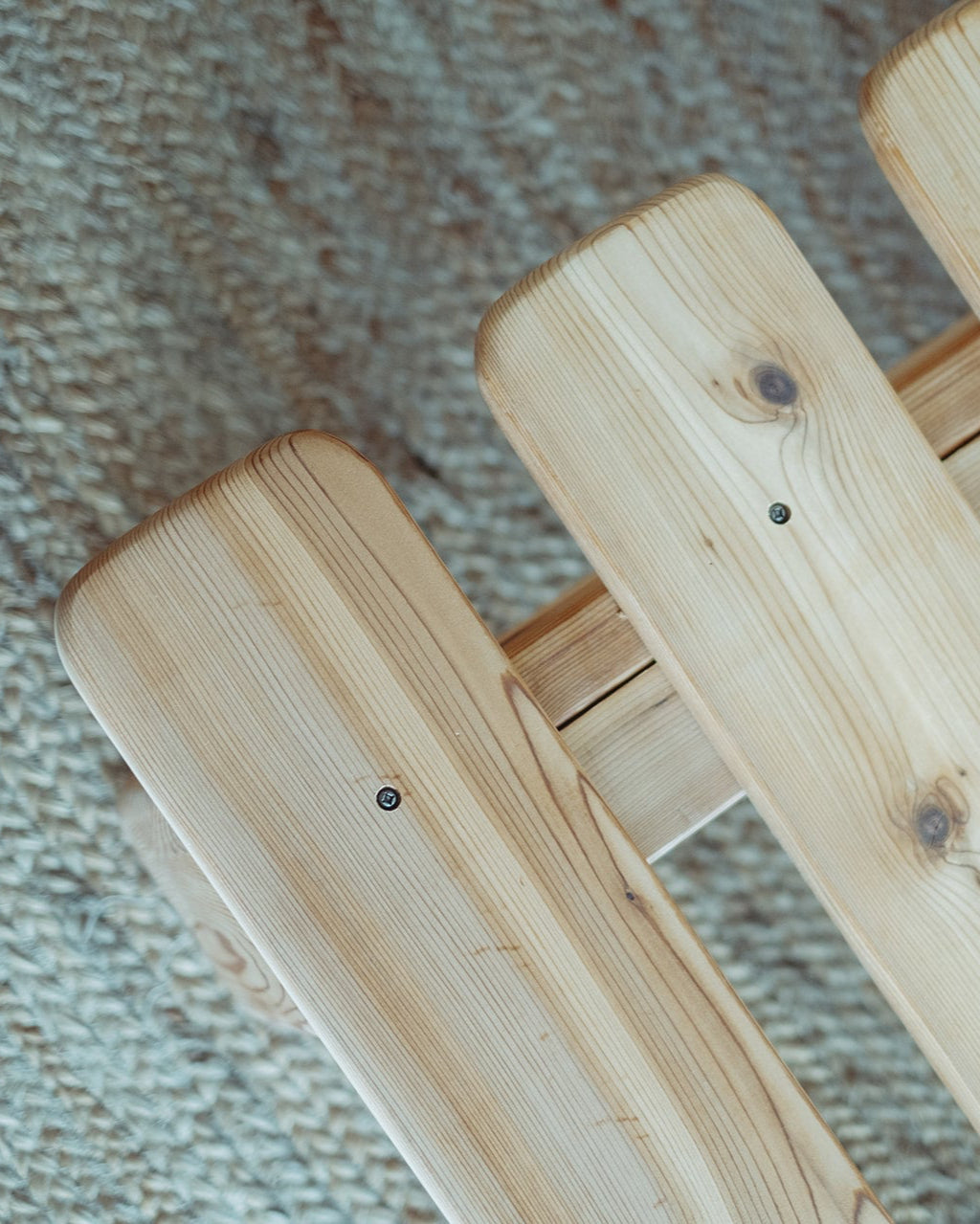 Adrift Cedar Crest Bed Frame - close up of corner of slats from above