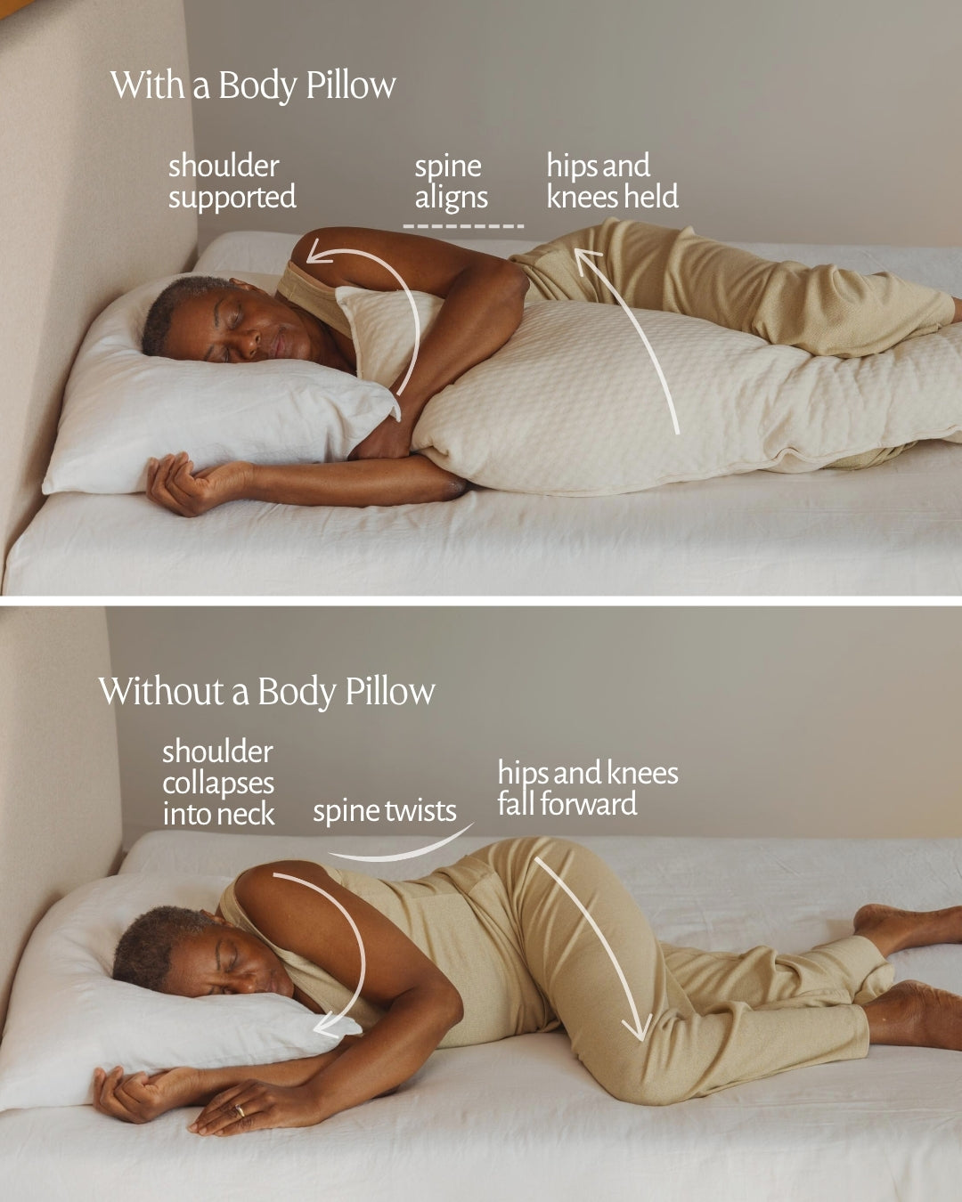 Organic Latex Body Pillow by Kakun All-Natural Side Sleeping Support