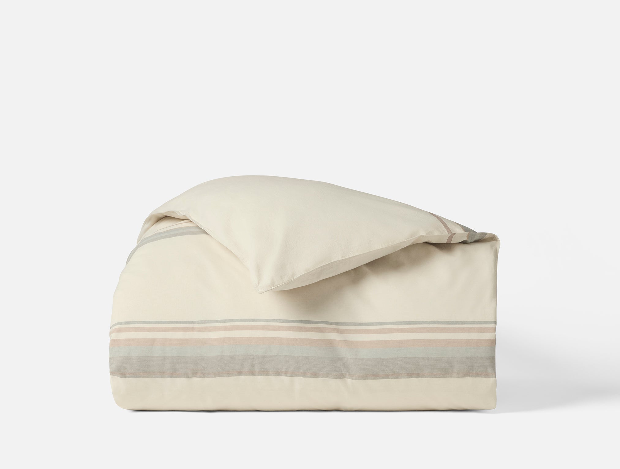 Coyuchi Crestridge Organic Duvet Cover - folded white background