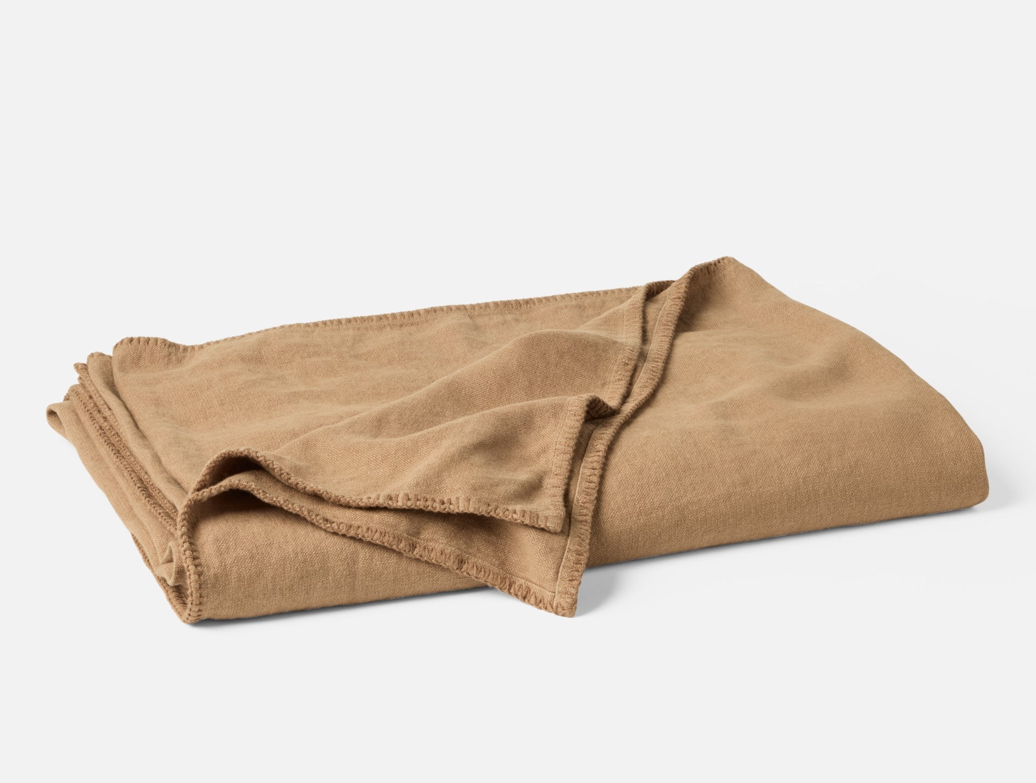 Coyuchi Helena Organic Linen Blanket - folded #colour_doe