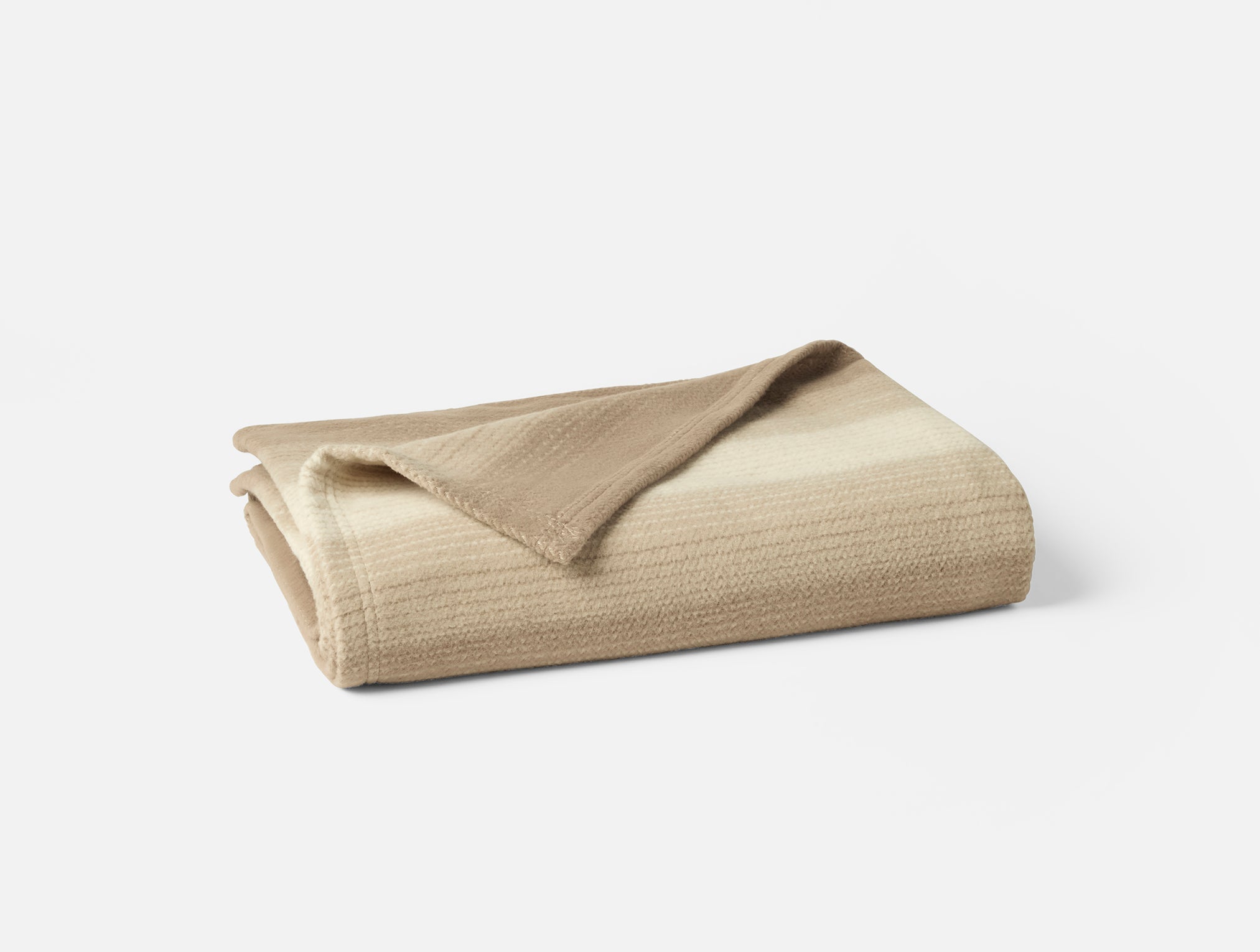 Coyuchi Horizon Supersoft Organic Throw - folded #colour_Camel Ombre