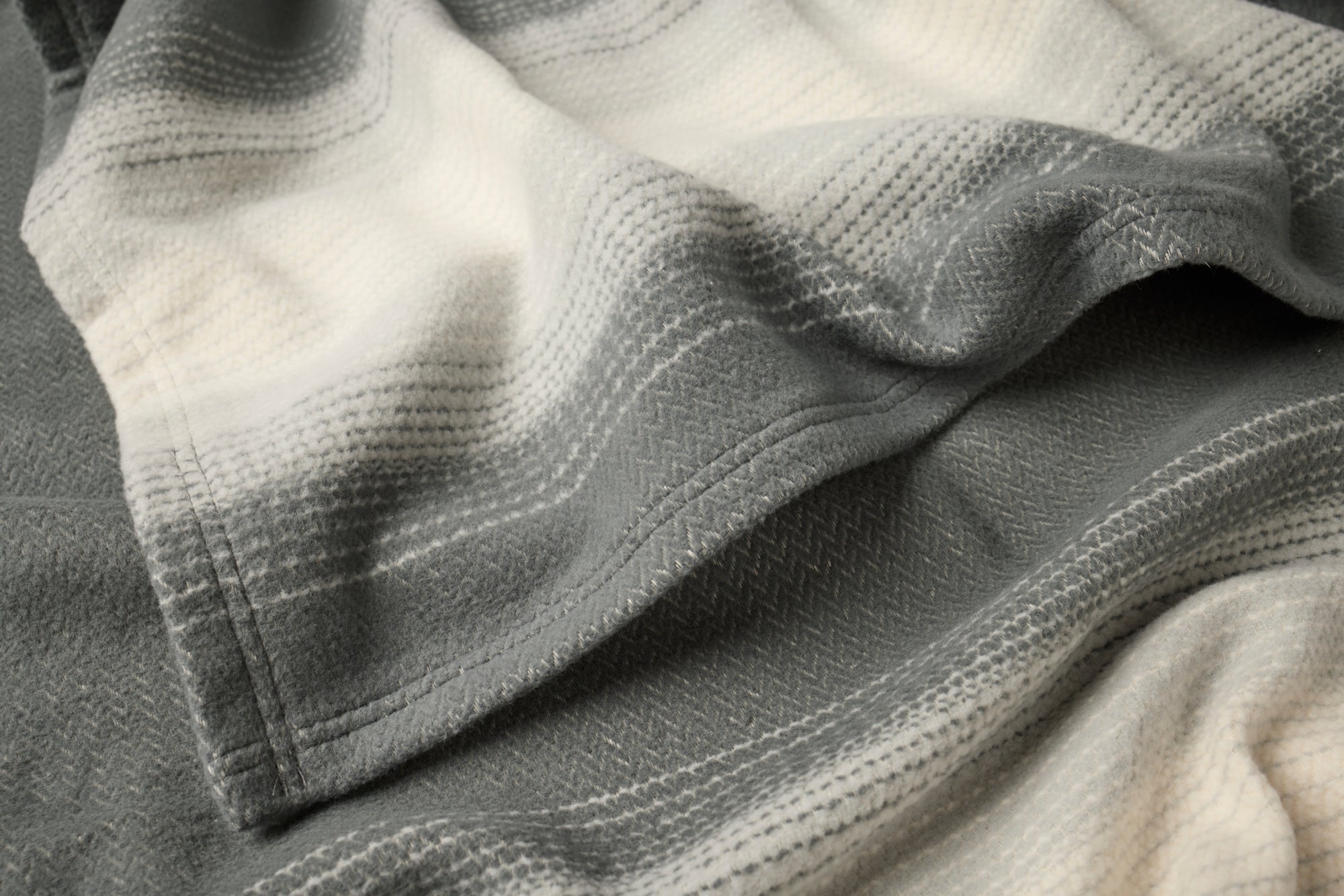 Coyuchi Horizon Supersoft Organic Throw -  close up #colour_Gray Ombre