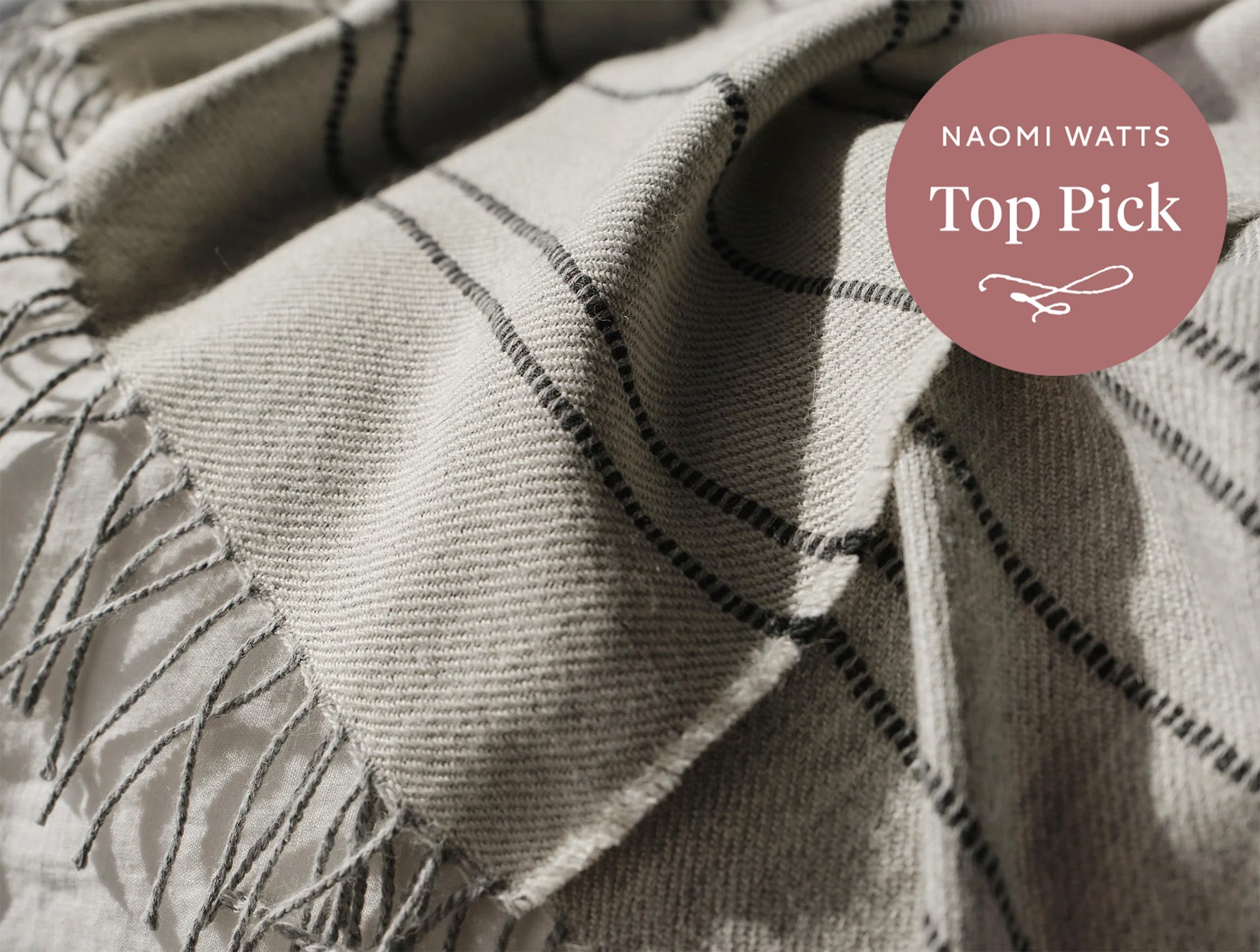 Coyuchi Lima Reversible Alpaca Throw -Naomi Watts top pick badge #colour_Ivory/Gray
