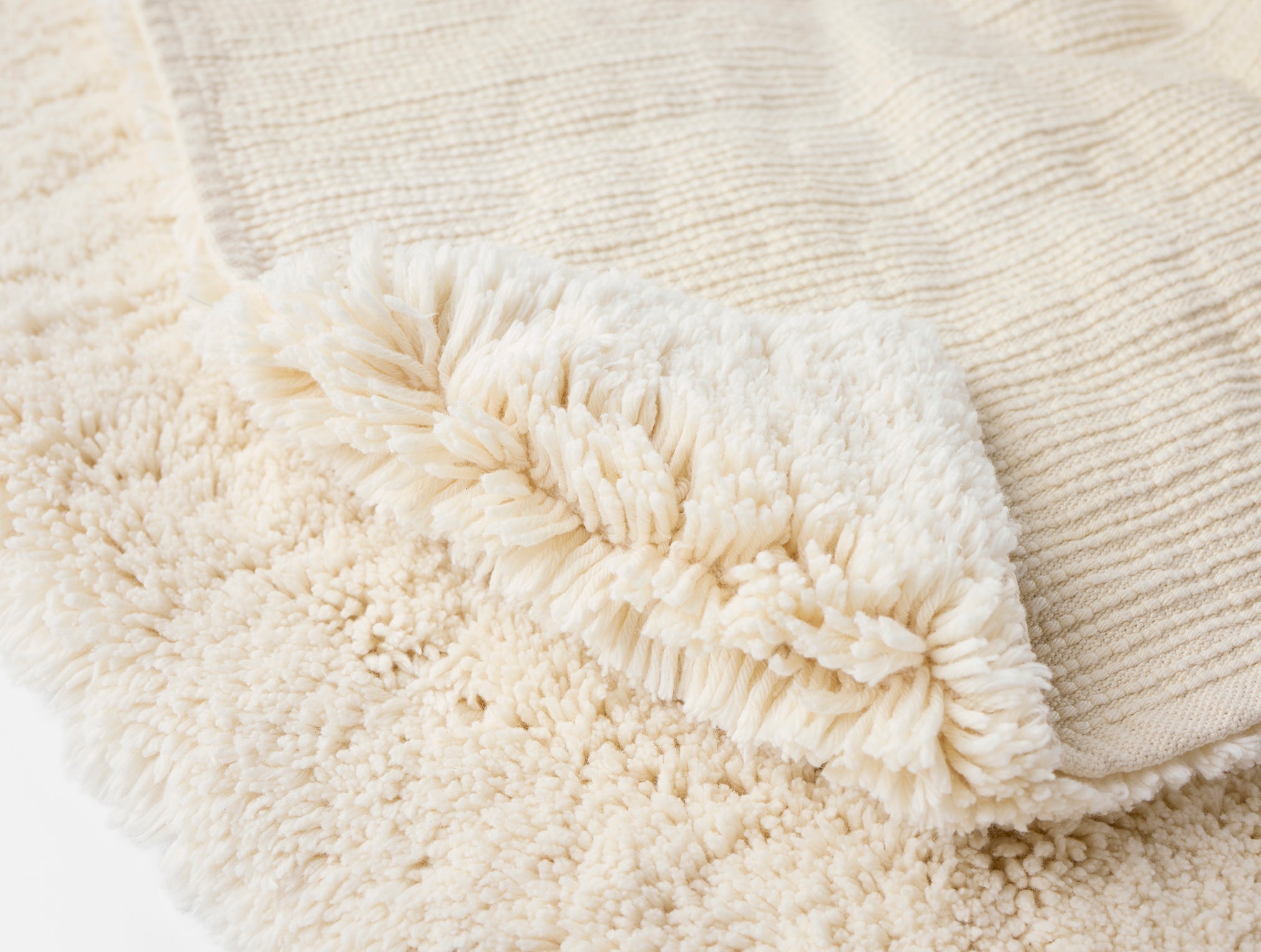 Coyuchi Organic Shag Bath Rug - close up #colour_undyed