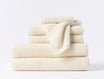Coyuchi Organic Temescal Bath Towel - different sizes stacked ascending #colour_undyed