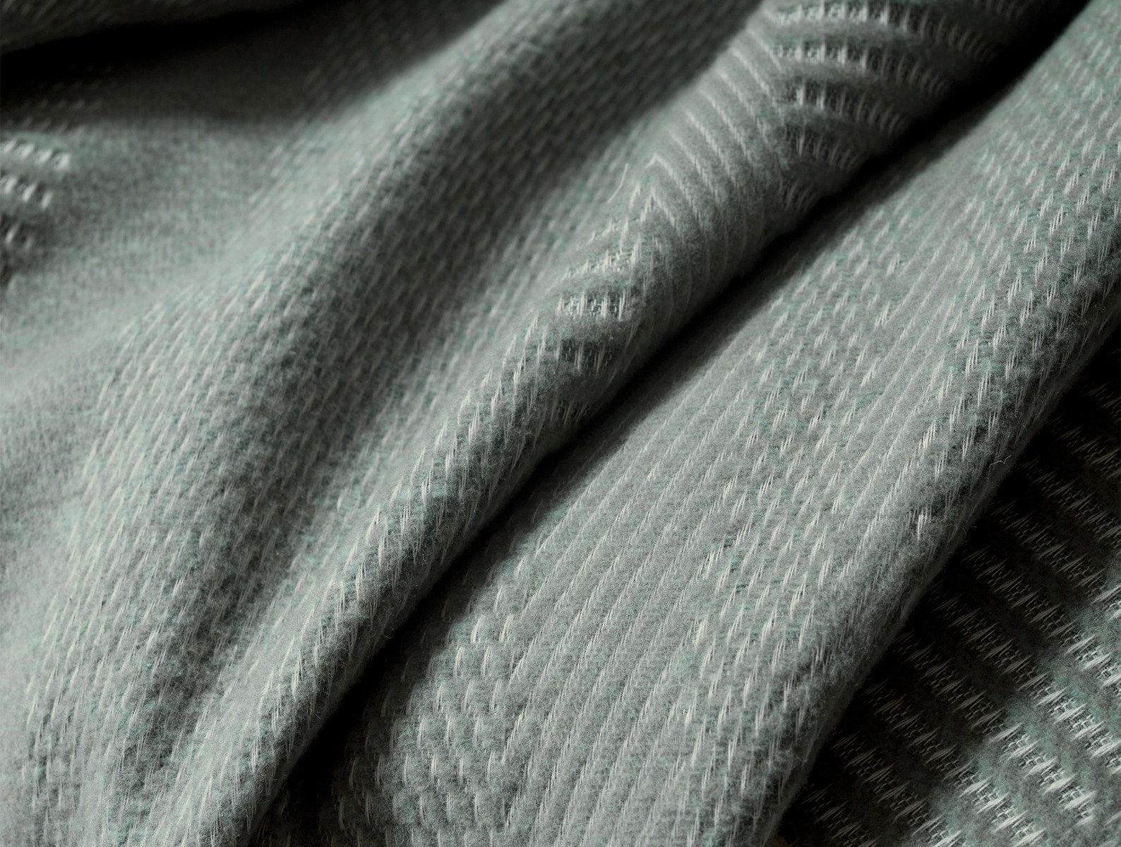 Coyuchi Supersoft Organic Cotton Throw - close up of soft texture #colour_cypress