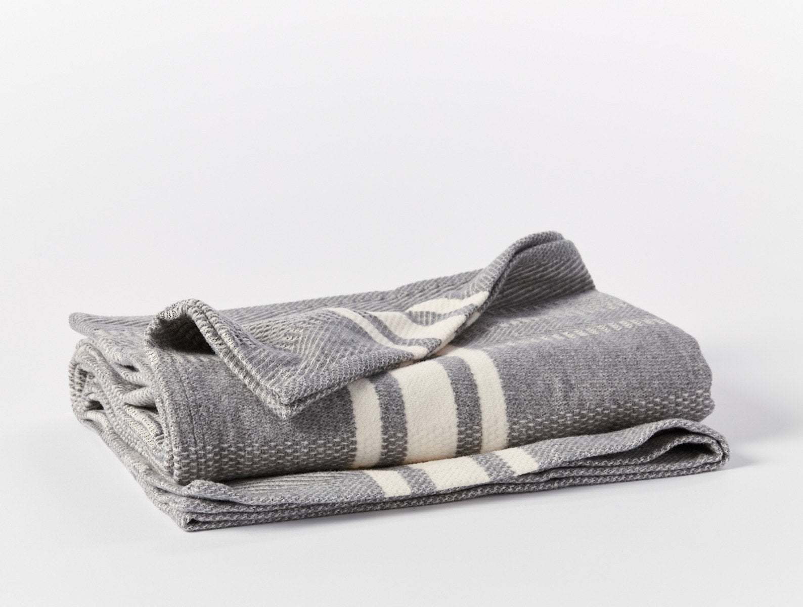 Coyuchi Supersoft Organic Cotton Throw - folded #colour_storm