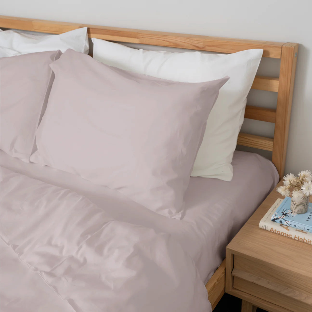 Homebird Organic Percale Flat Sheet #colour_dusty pink