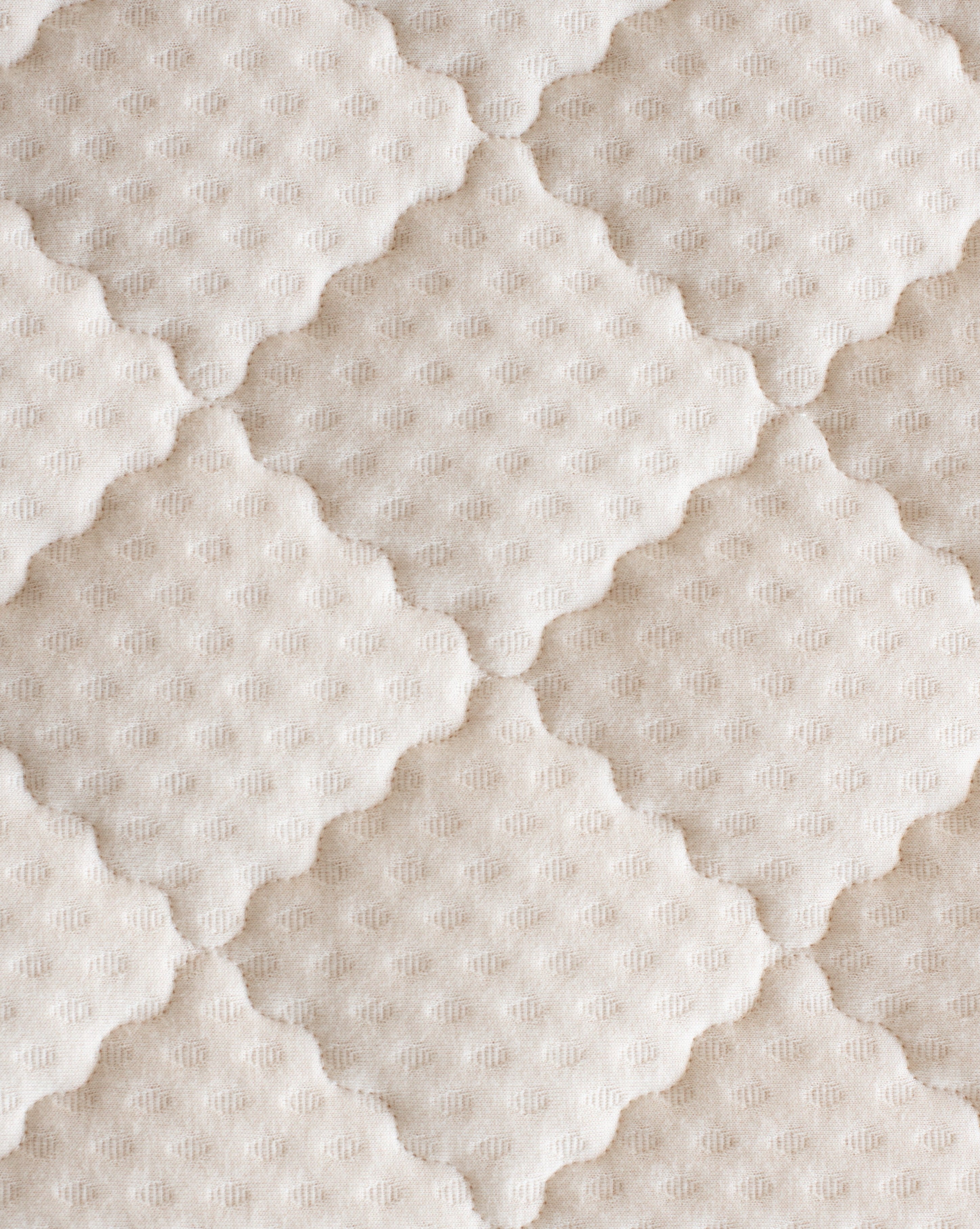 Detailed view of the Kakun organic mattress encasement pattern for the 10 inch mattress