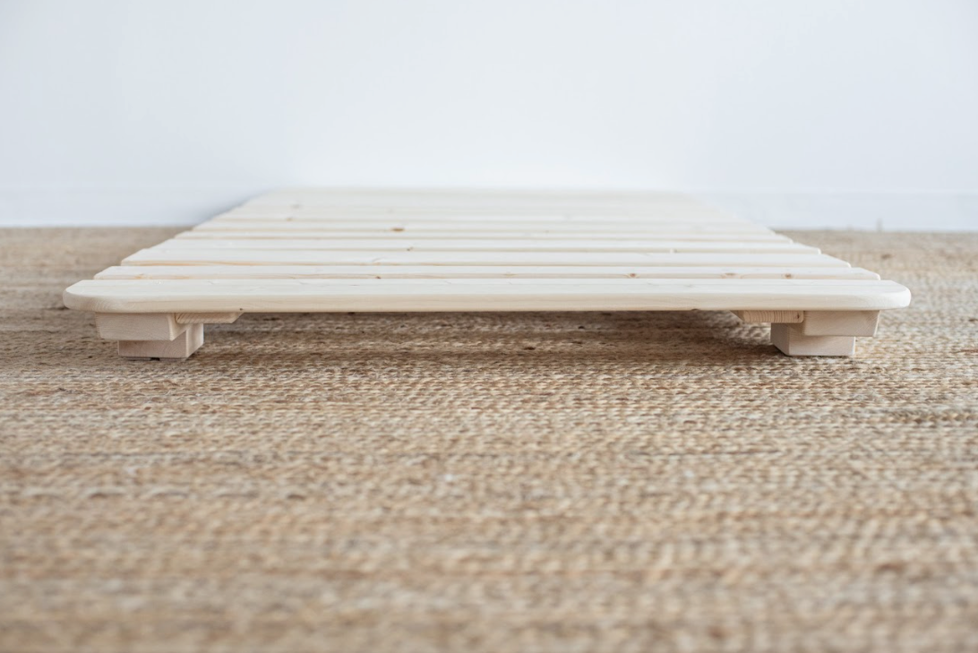 Resthouse Magic Low Bed Frame - showing slats and space underneath when on floor