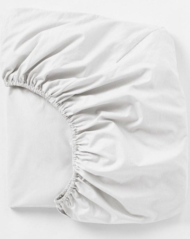 Alpine White 300 Thread Count Percale Fitted Sheets by Coyuchi available at Resthouse Sleep Solutions