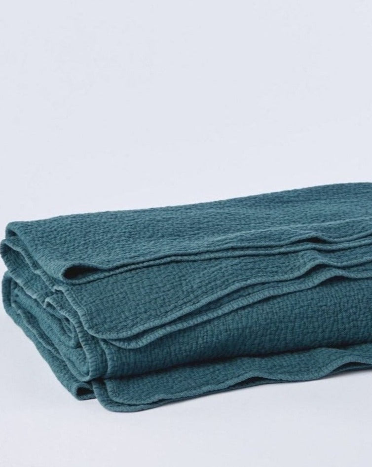 Cascade Organic Matelasse Blanket - Crafted in Portugal from exceptionally fine organic cotton yarns