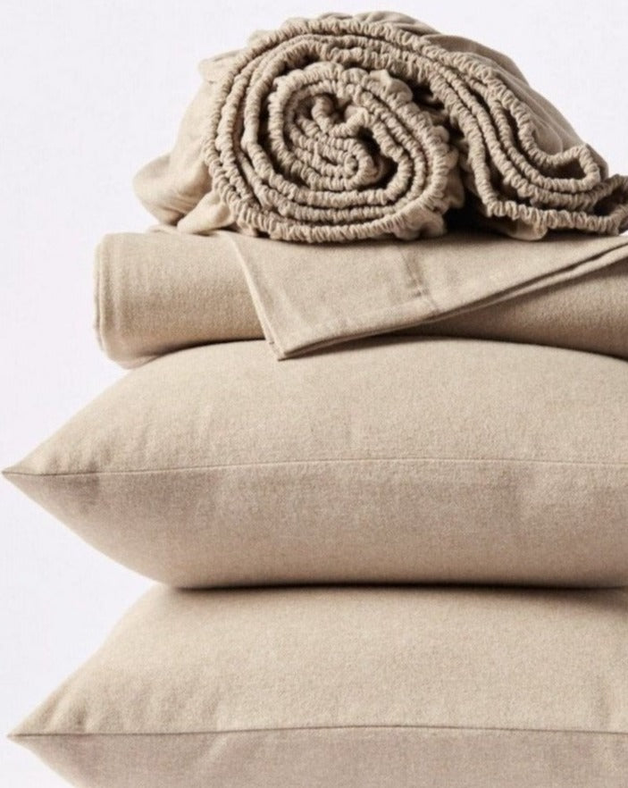 Cloud Brushed Organic Cotton Flannel Sheet Set