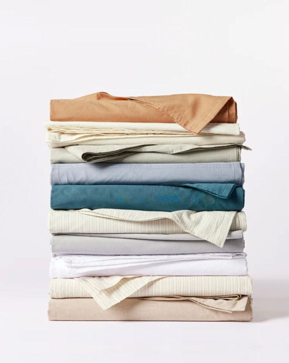 Organic Cotton Crinkled Percale Sheet Set