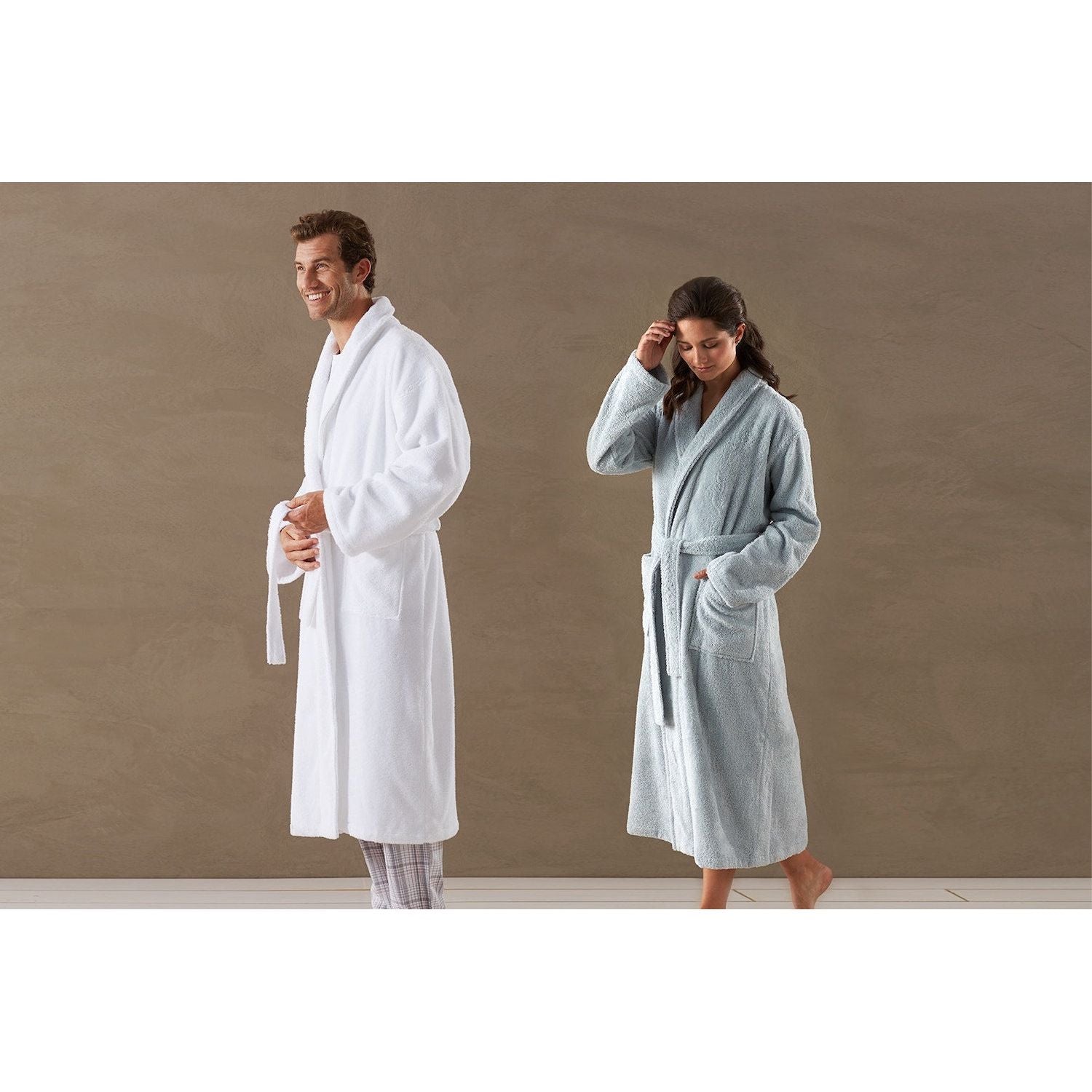 Organic-Cotton Cabled Sweater Robe