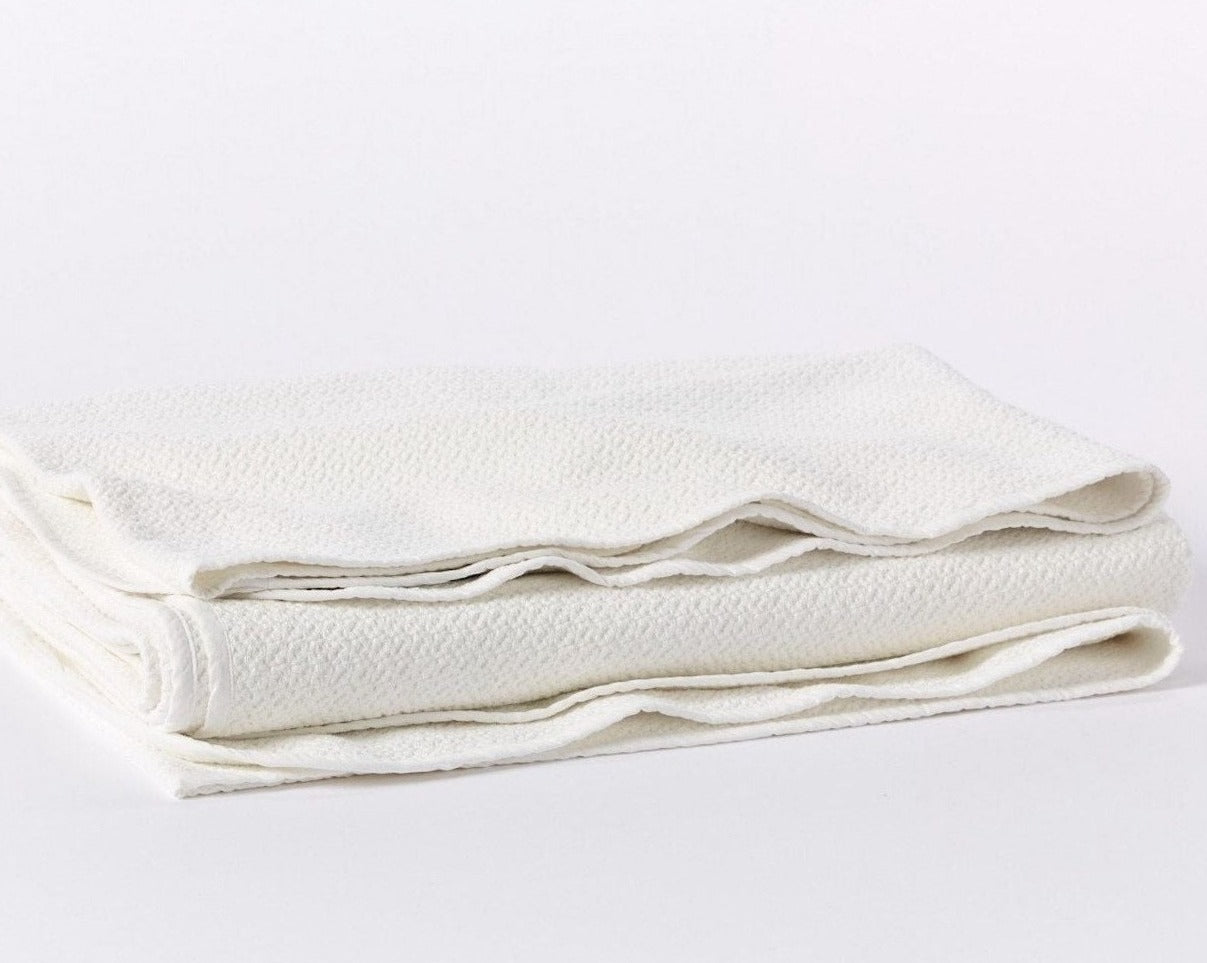 The Coyuchi Honeycomb Blanket - chunky jacquard weave organic cotton blanket