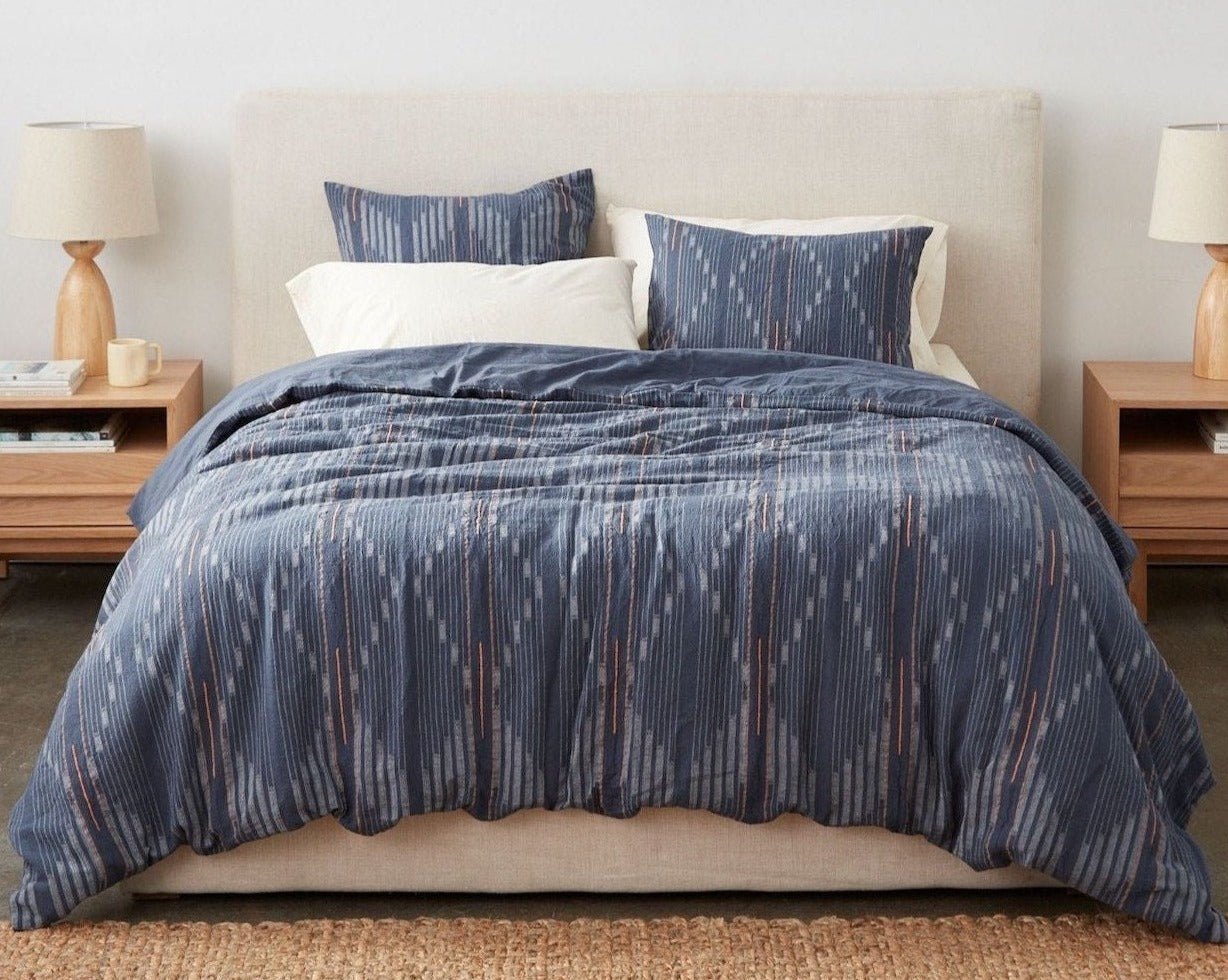Embroidered organic duvet covers by Coyuchi available at Resthouse