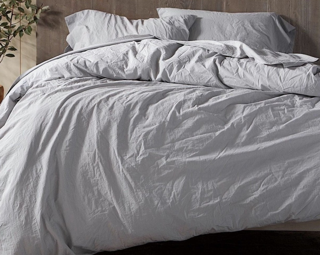 Organic Crinkled Percale Duvet Cover by Coyuchi - Organic Percale Duvets