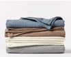 Coyuchi Organic Sequoia Cotton Wool Blanket - all colours stacked #colour_